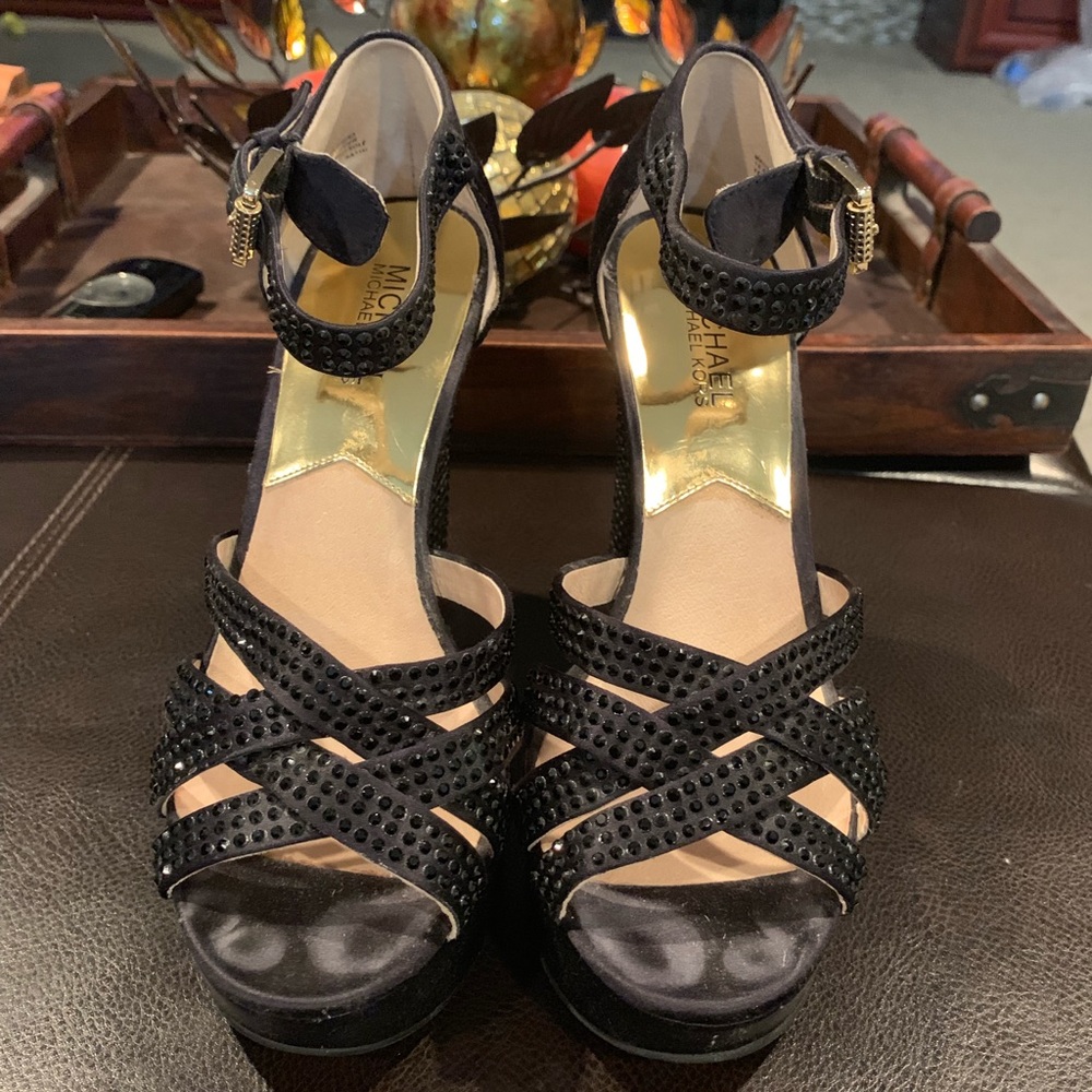 Michael kors black studded heels